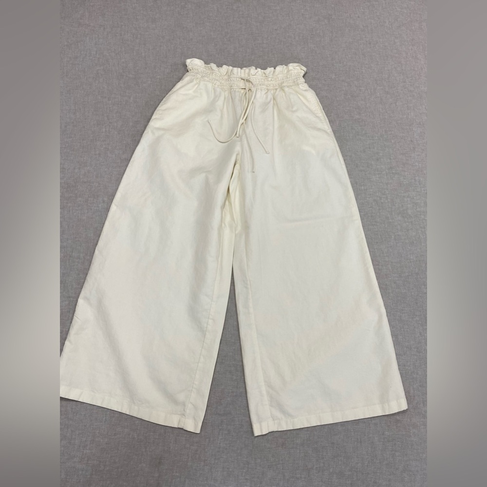 Anthropologie Cream Wide-Leg Jumpsuit with Elastic Waist - Picture 4 of 11